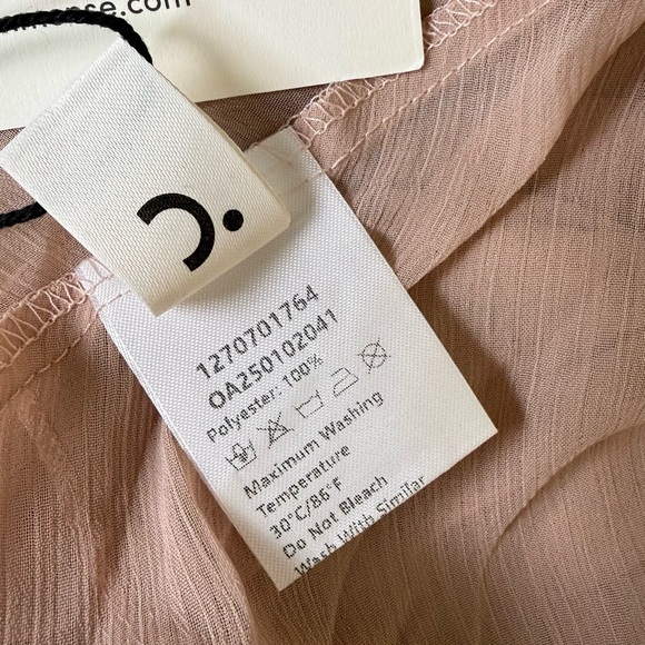 Commense Set: Pink Sheer Chiffon Cape & Semi-Sheer Ruffle Mini Dress NWT - Picture 13 of 14